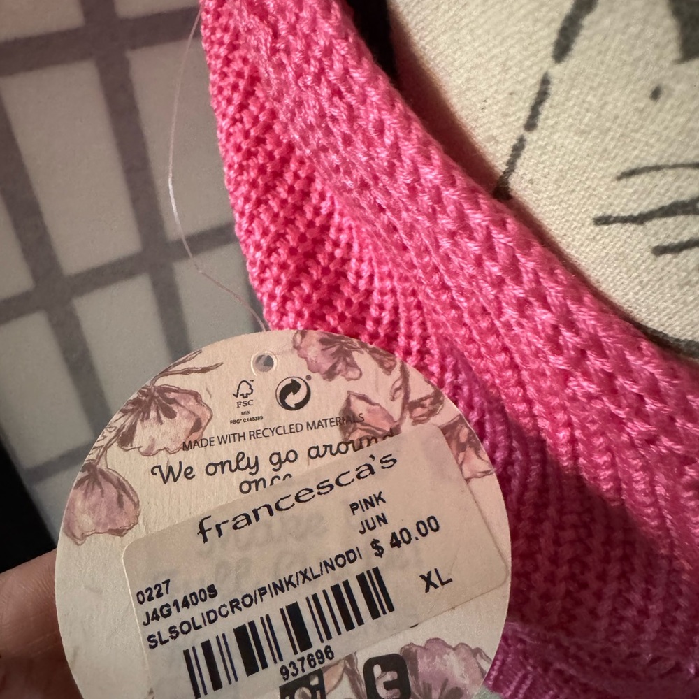 Francesca's Collections Pink Ribbed Crop Tank Top - Picture 4 of 4